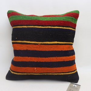 Aztec kilim pillow, Organic kilim pillow, Throw pillow, Tribal kilim pillow, Ethnic kilim pillow, Wool pillow 16x16 inches pillow cover 0374