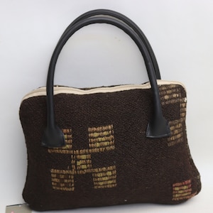 Kelim-Tasche, Wollteppich, türkische Tasche, handgemachte Boho-Tasche, handgemachte Kelim-Tasche aus Wolle, 10x14" Tasche, ethnische Kelim-Taschen, einzigartige Tasche, Handtasche, 0092