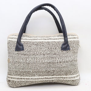Handgemachte Tasche, Wolle und Leder anatolische Kelim Tasche, 10x14 "Boho Tasche, Vintage Kelim Tasche, Handtasche, Modetasche, Trend Taschen, 0020