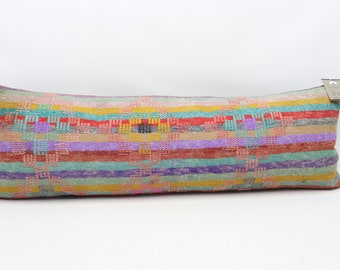 Decorative kilim pillow cover, Turkish kilim pillow, Home decor pillow, Coastal pillow, Colorful pillow cover 12x36 inches pillow cover 0288