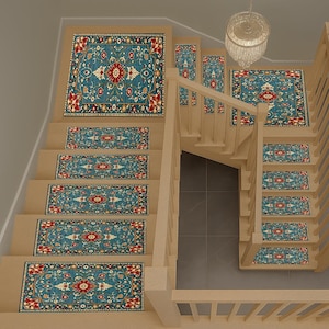 Non slip stair treads rug, Washable stair mats, Carpet pads, Farmhouse, Boho, Modern stair rugs, Pet & kids safe stair runners,