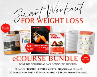 Weight Loss Smart Workout eBook + Journal : PLR Done For You | Brandable eCourse, Coaching Program for Weight Loss Coach and Fitness Coach