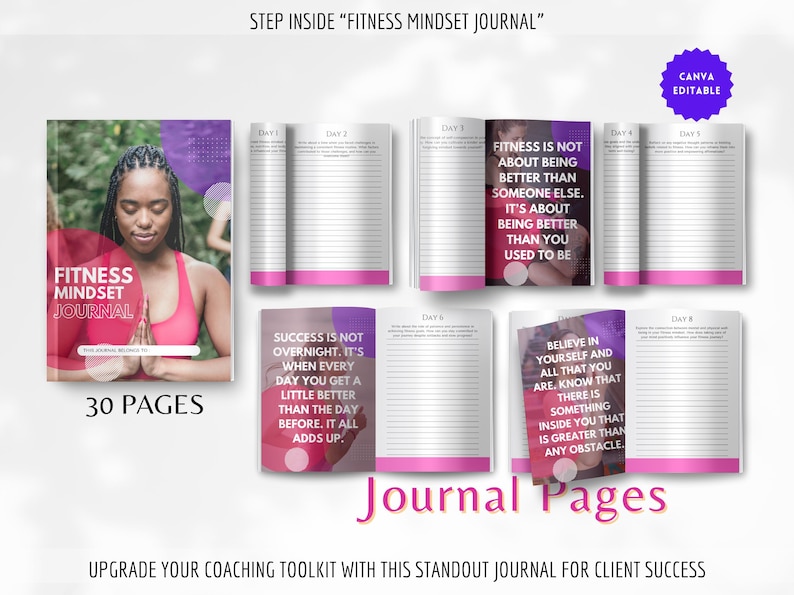 Fitness Mindset Journal : PLR Done for You Journal Prompt | Brandable ...