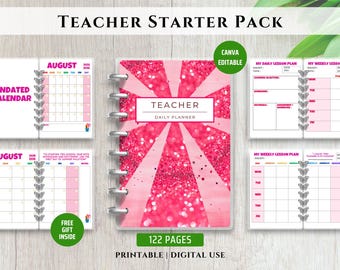 TEACHER PLANNER - Printable/Digital Canva | Undated Lesson Plan & Calendar | Record Book for Class Organization | Personal Use