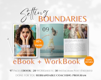 Setting Boundaries eBook + Workbook : Done For You Brandable Coaching Program|PLR Guide for Life Coach and Relationship Coach
