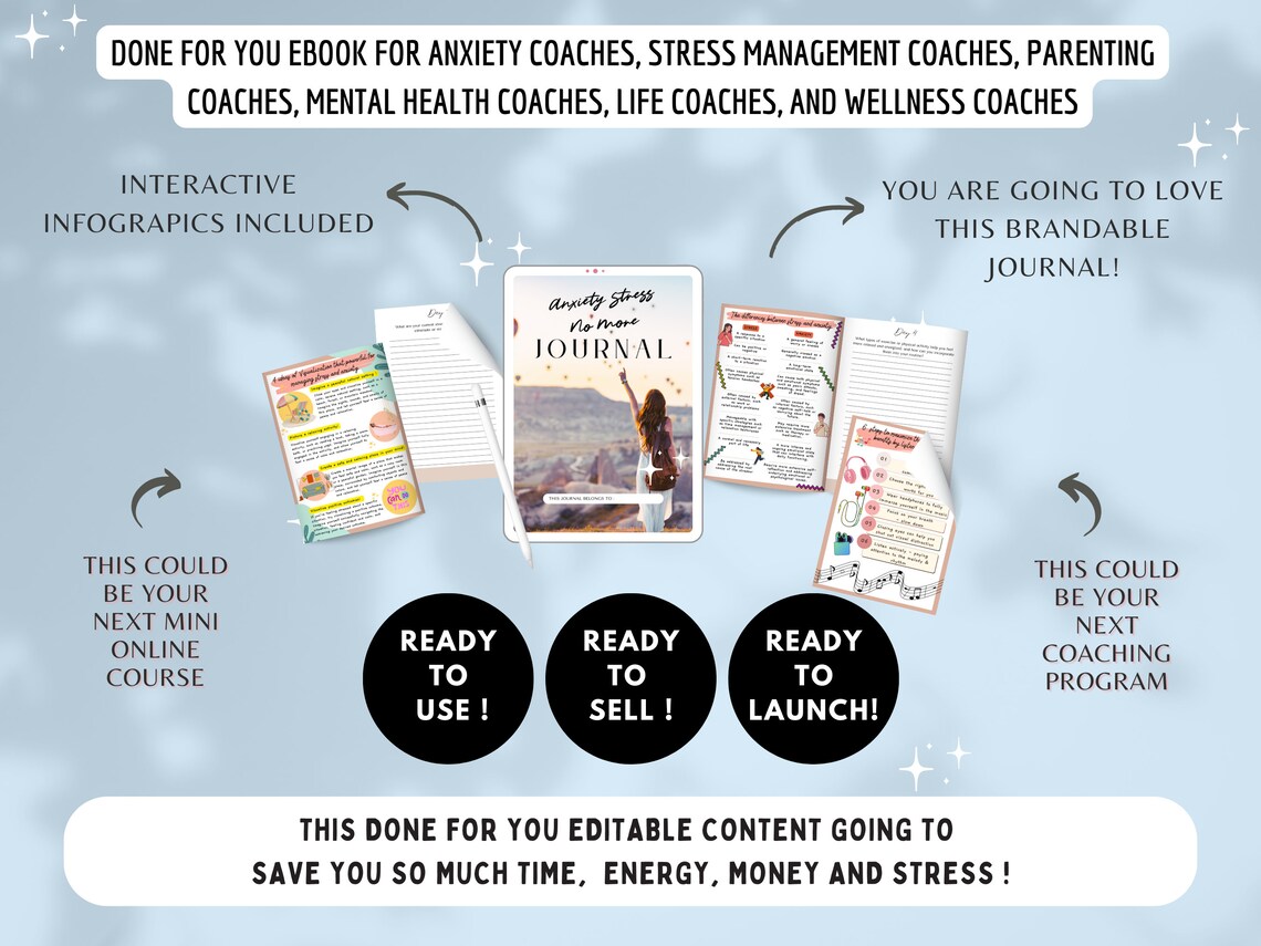 Anxiety Stress Journal : Done for You Journal Prompt | Brandable ...