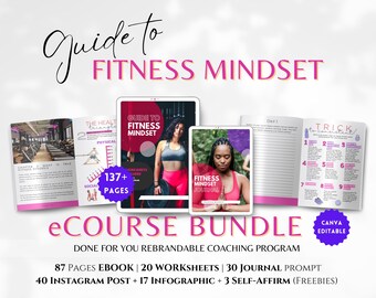 Fitness Mindset eBook + Journal : PLR Done For You | Brandable eCourse, Coaching Program for Weight Loss Coach and Fitness Coach