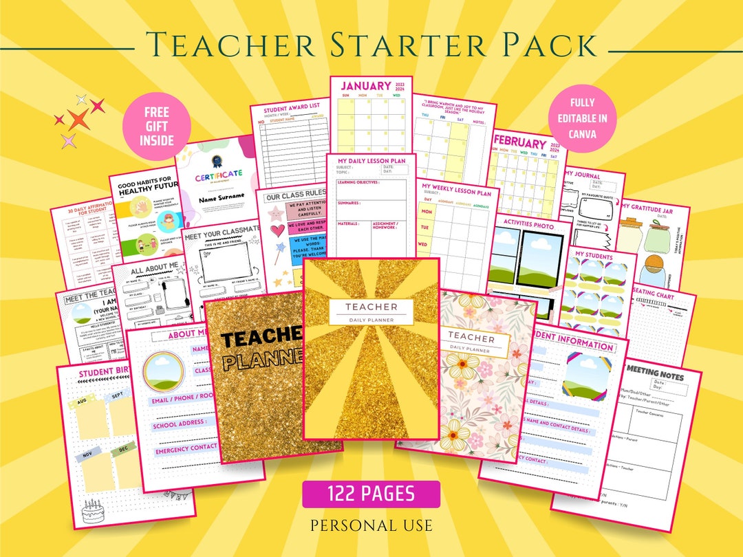 TEACHER STARTER PACK Teacher Planner & Record Book for Class Etsy