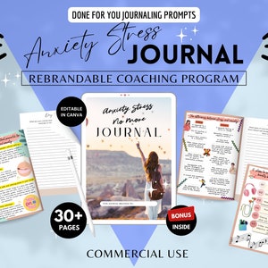 Anxiety Stress Journal : Done for You Journal Prompt | Brandable ...