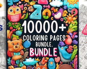 10,000+ Kids COLORING PAGES Bundle | Preschool Kindergarten Worksheets, 124 Themes, Printable Activities for Teachers Parents Homeschool PDF