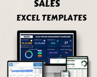 SALES TRACKER Excel Template Bundle: 50+ Business Spreadsheets