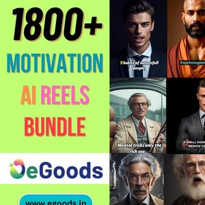 Pacchetto MOTIVATIONAL AI REELS, ispira il tuo pubblico con modelli video generati dall'intelligenza artificiale, perfetti per Instagram, TikTok, YouTube
