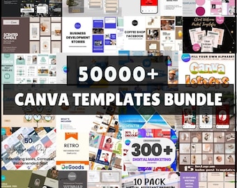 Más de 50 000 plantillas CANVA: descarga digital para redes sociales, negocios y marketing