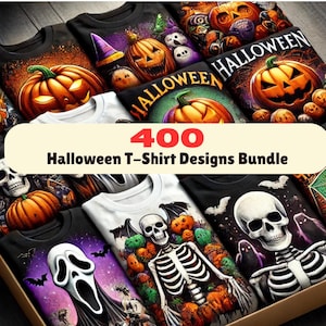 400+ HALLOWEEN T-SHIRT DESIGNS Bundle, Spooky, Scary, Pumpkin, Halloween Designs