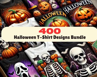 400+ HALLOWEEN T-SHIRT DESIGNS Bundle: Spooky, Scary, Pumpkin (Digital Designs)