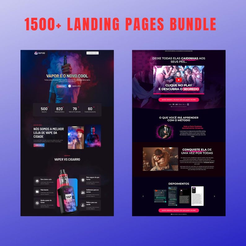 1500+ landing pages bundle for stunning and effective web design