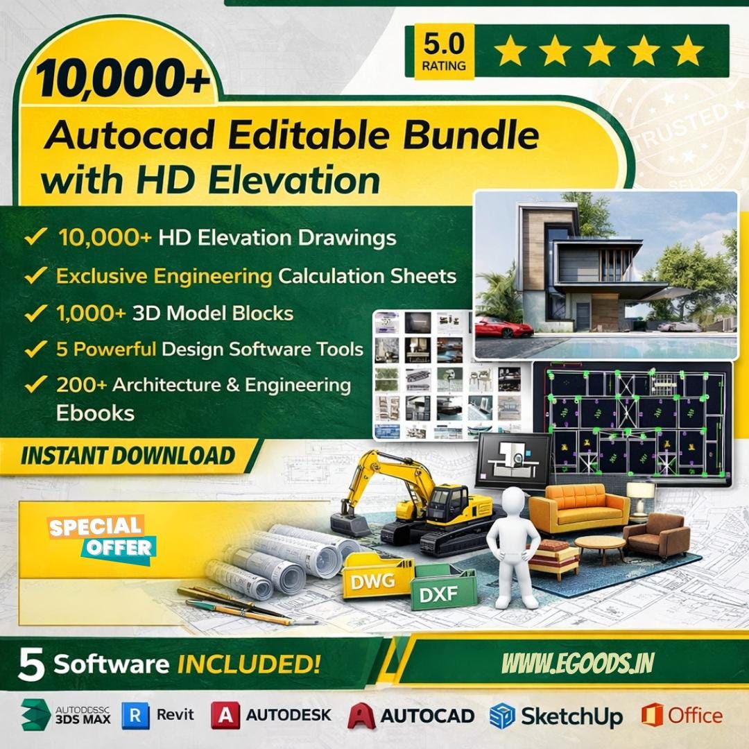 10000+ AUTOCAD Files, 1,000+ 3D Models, 5 Powerful Software Tools - Etsy