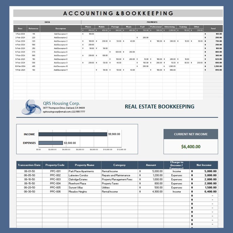 BOOKKEEPING TEMPLATES Bundle Accounting Ledger (digital Download) Etsy