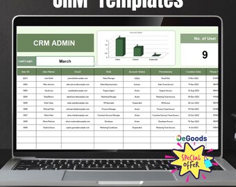 CRM Template Bundle: Excel Business Tracker, Lead Management (Digital Download)