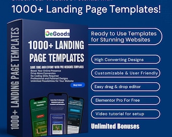 1000+ LANDING PAGE Templates Bundle: Customizable, Professional Designs (Digital Download)