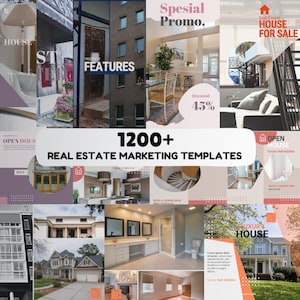 1200+ REAL ESTATE Marketing TEMPLATES Bundle, Social Media Posts & Stories