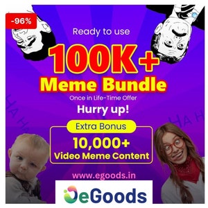 VIRAL MEME BUNDLE, 100k+ Ready to use memes bundle, Hooks Reels for Instagram TikTok and YouTube Shorts Funny Reels