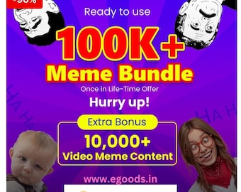 VIRAL MEME BUNDLE, 100k+ Ready to use memes bundle, Digital Download