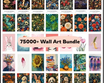 75,000+ Printable WALL ART Bundle – Modern Boho Vintage Gallery Wall Prints, Digital Download for Home Decor