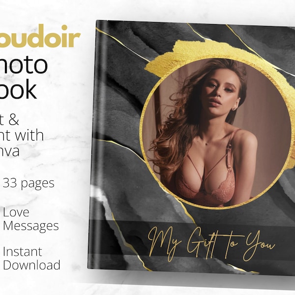 Boudoir Photo Album | Boudoir Photo Book |  Photo Album Template for Canva | Printable Photo Book | eBook Template | Instant Download