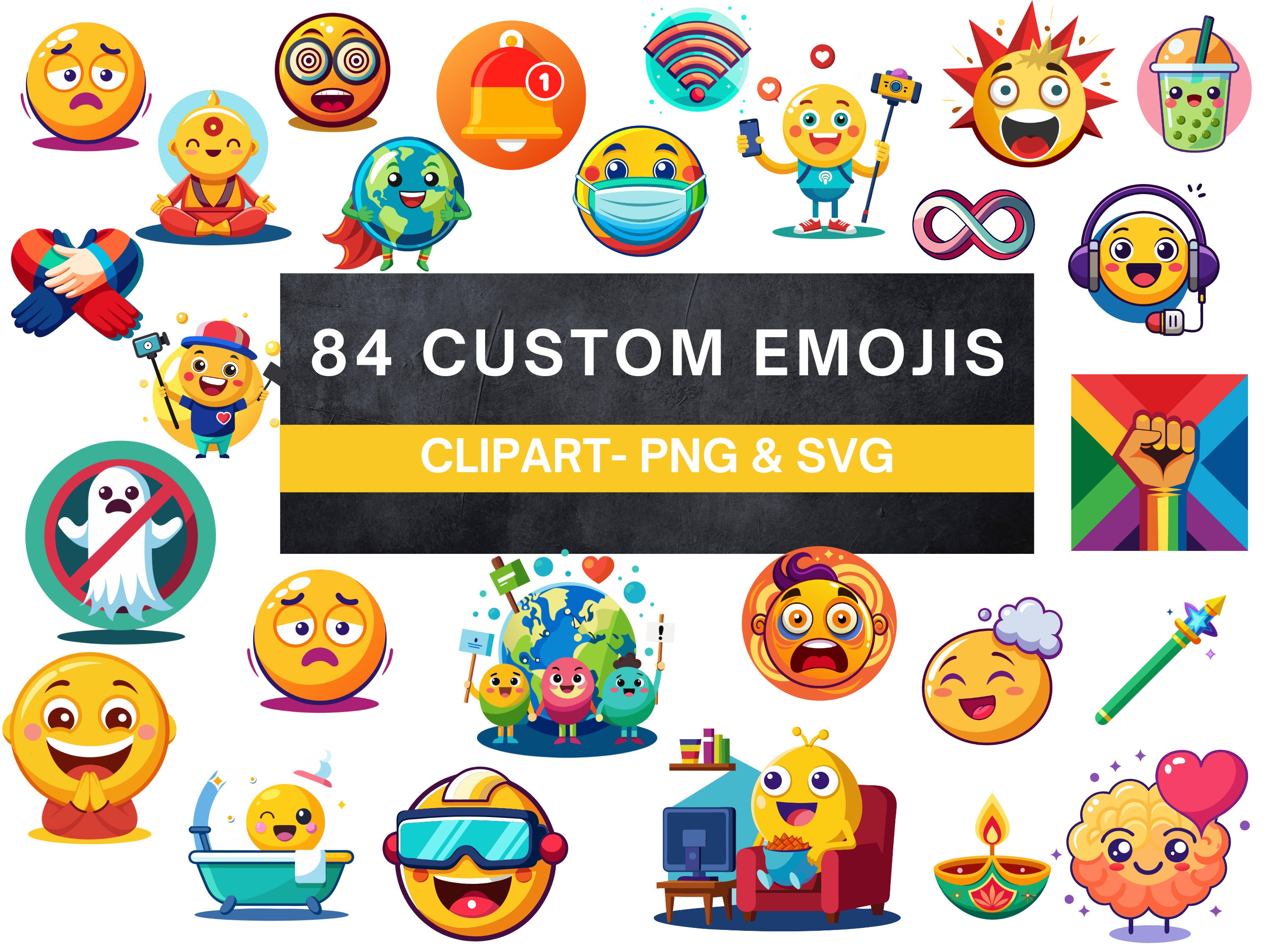 84 Custom Emoji Clipart | Emoji SVG | Emojis PNG | Smiley Face Clipart ...