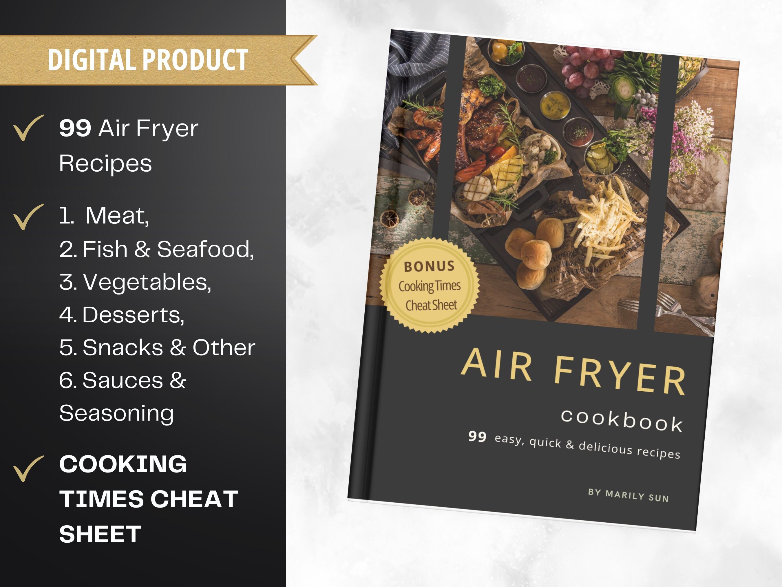 Air Fryer Cheat Sheet Magnets Cooking Guide Booklet - Air Fryer Magnetic  Cheat Sheet Set Cooking Times Chart - Cookbooks Instant Air Fryer  Accessories Oven Cooking Pot Temp Guide Kitchen Conversion.Both styles