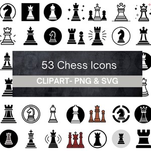53 Chess Icon Clipart, Chess Piece PNG & SVG, King icon, Knight icon, Pawn chess icon | Commercial Use | Instant Download