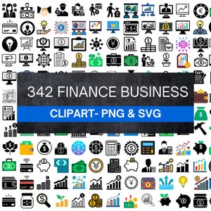 342 Finance Clipart Mega Bundle | Business, Corporate  SVG & PNG | Instant Download |  icon, clipart, vector, cut file