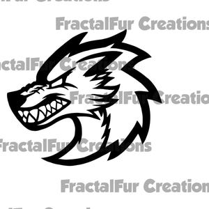 Logotipo estilo Snarling Wolf Hellcat en formato 3D y SVG.