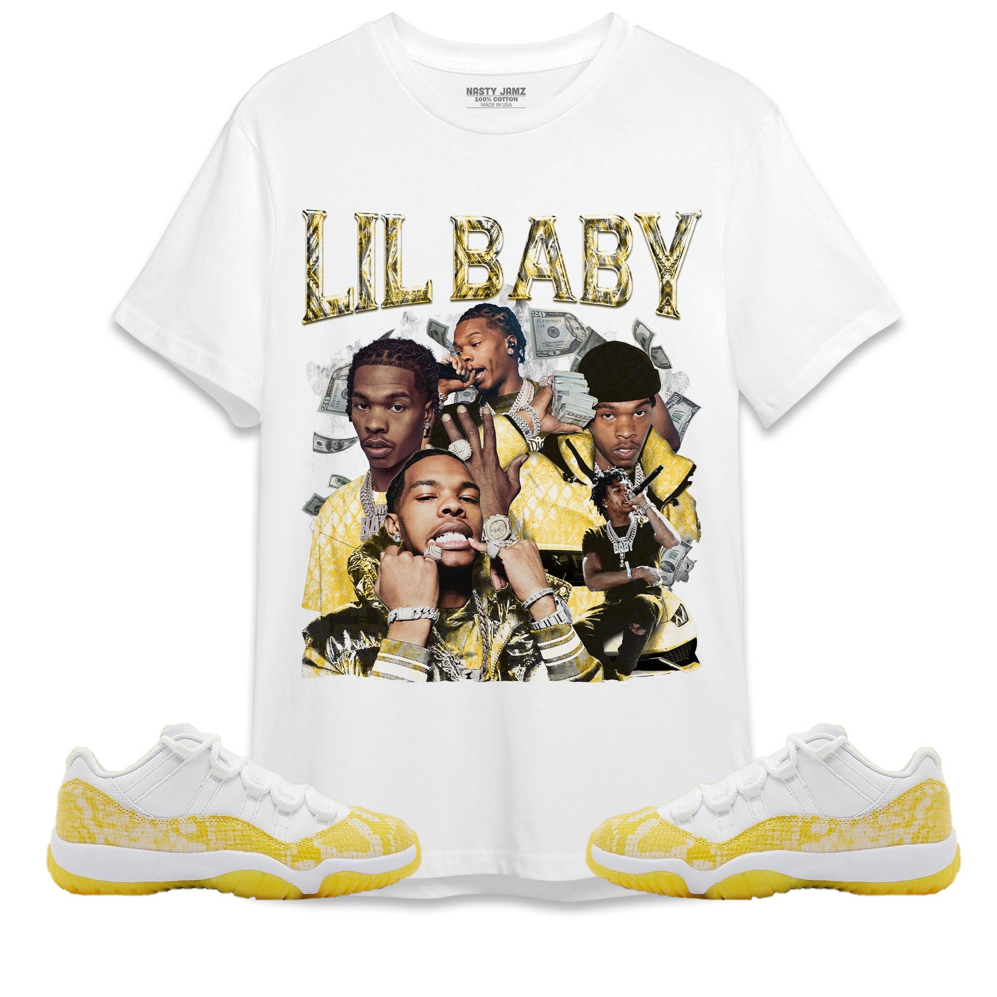 SNRT Sneaker Tee Jordan 11 Yellow Python