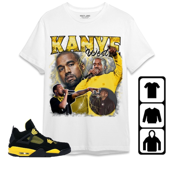 SneakerCeleb Jordan 4 Thunder Unisex Shirt, Kid, Toddles Kanye West VT Shirt to Match Sneaker