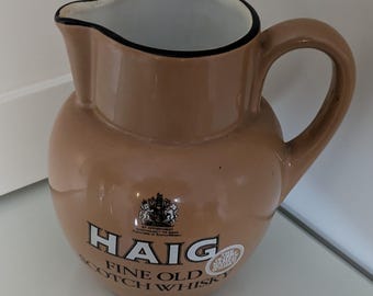 Jarra de água vintage Carlton Ware Haig Whisky, década de 1970. Ideal para um bar em casa ou espaço masculino.