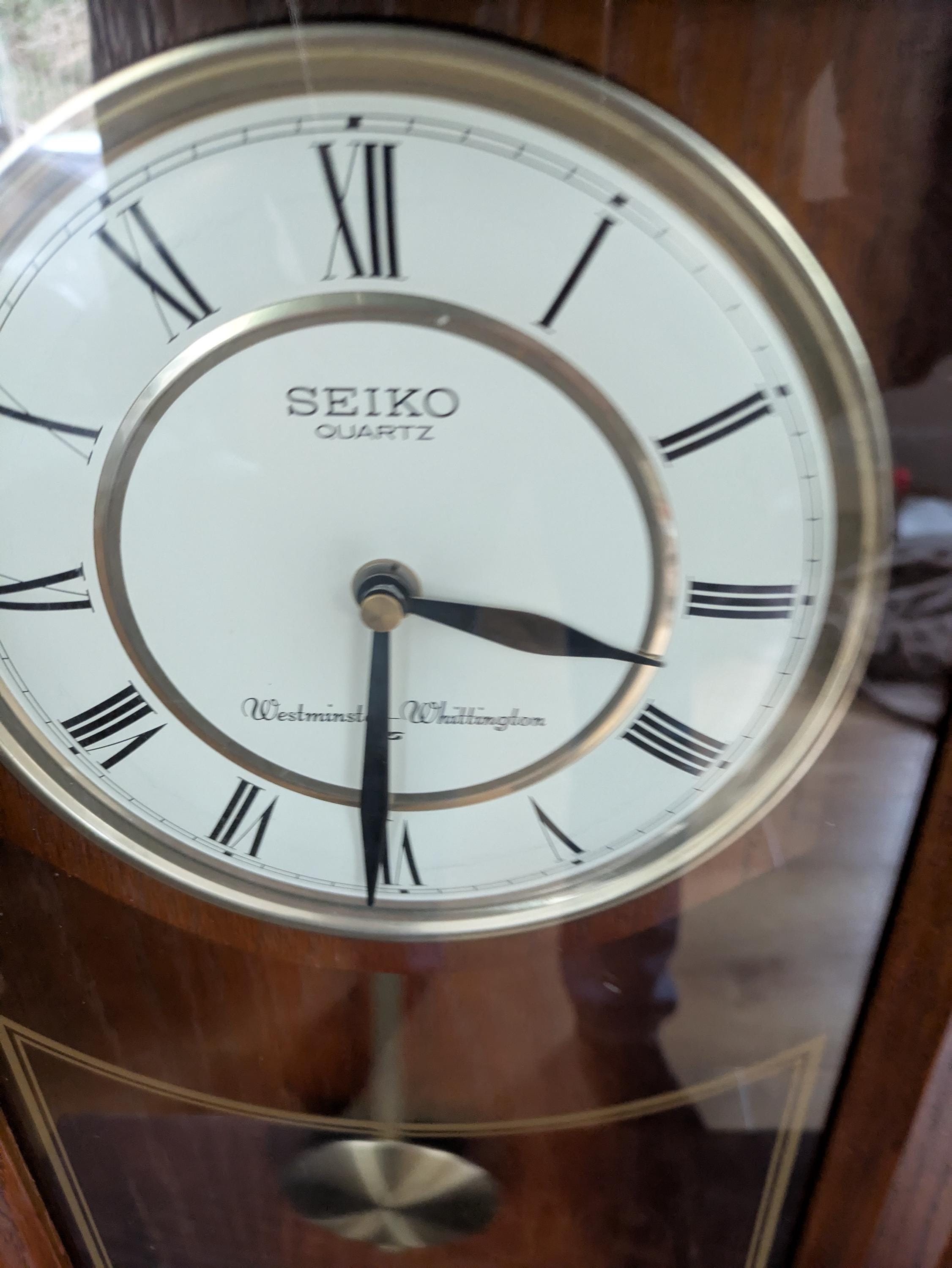 Vintage Seiko Quartz Whittington Westminster Chiming Pendulum Wall