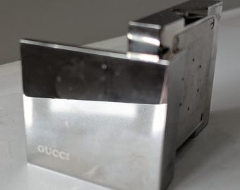 Vintage Gucci Silver Plated Travel Alarm/ Mantel Clock Model 0840