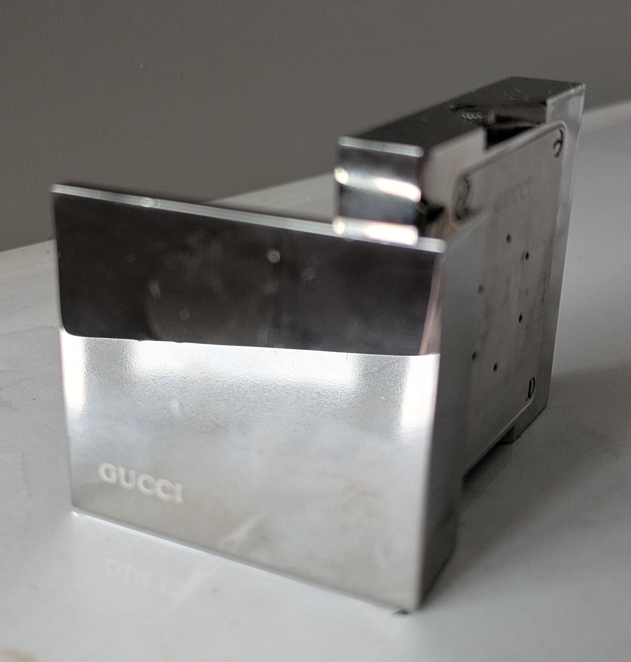 Vintage Gucci Silver Plated Travel Alarm/ Mantel Clock Model 0840