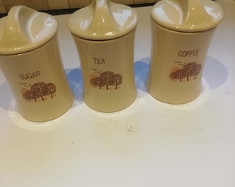 Mid Century Rea / Kaffee / Zucker Deckeldosen aus der Mitte des Jahrhunderts in Taiwan hergestellt