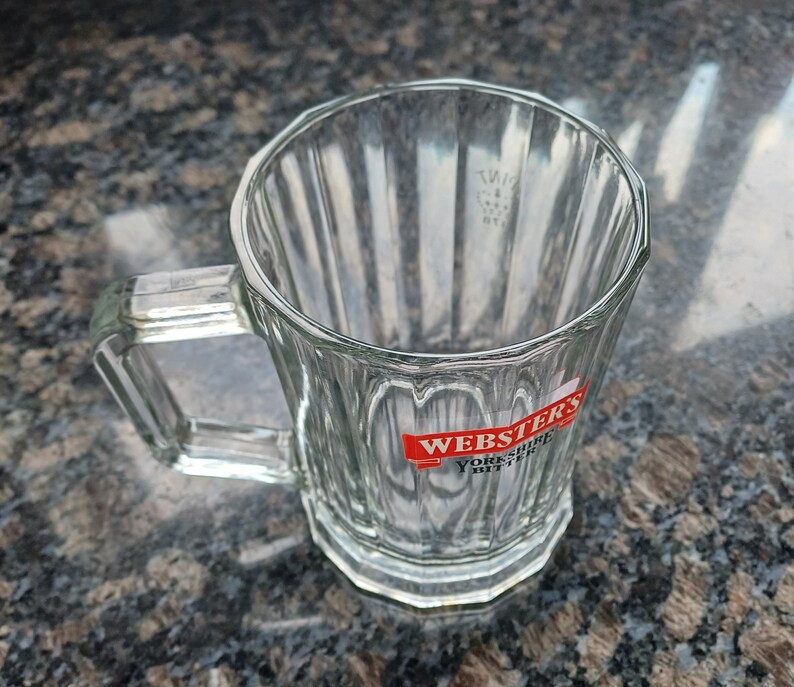 Vintage Websters Yorkshire Bitter Ravenshead Glass Pint Tankard Made in ...