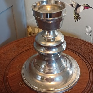 Vintage Altar candle holder, Silver plated acrylic image 1