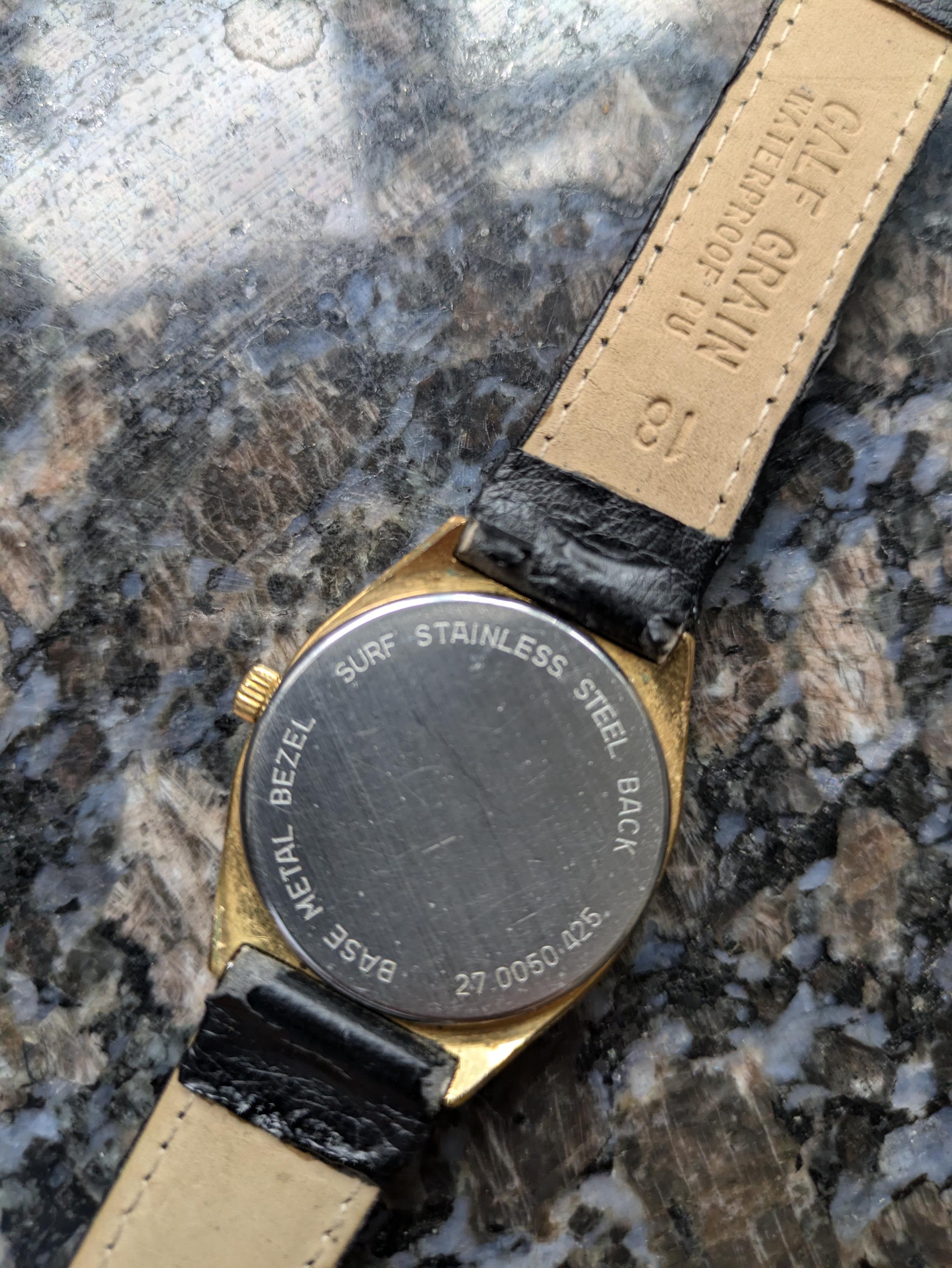 Vintage 1980s Zenith Quartz Gold Plated Espada Swiss Made Mens