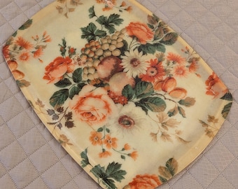 Large Vintage Keswick Floral Fiberglass Serving Tray With Floral
