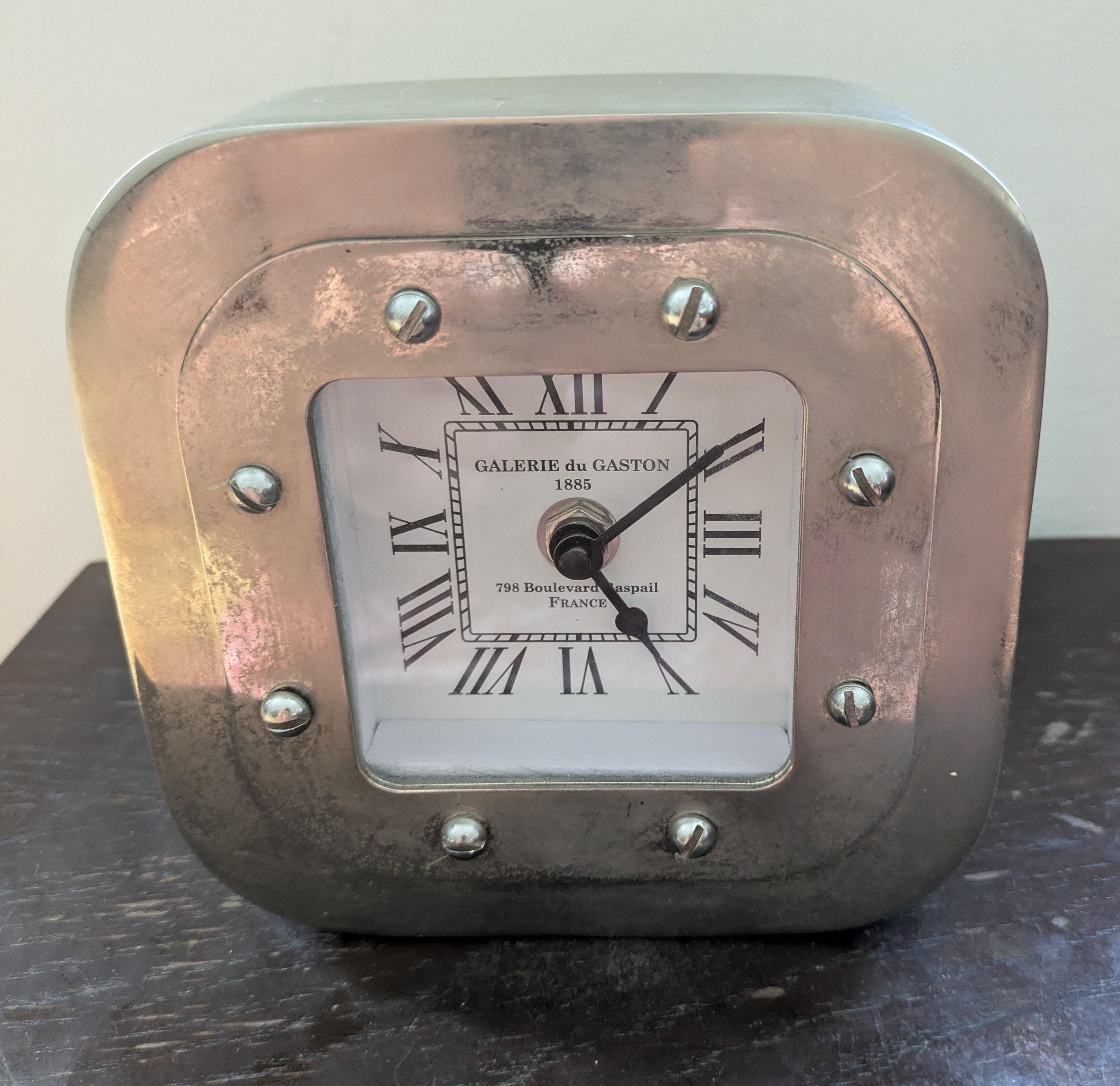 Vintage Metal Mantel Clock by 