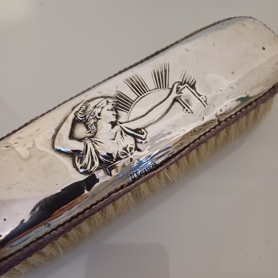 Antique Solid silver backed Art Deco Edwardian ha… - image 2