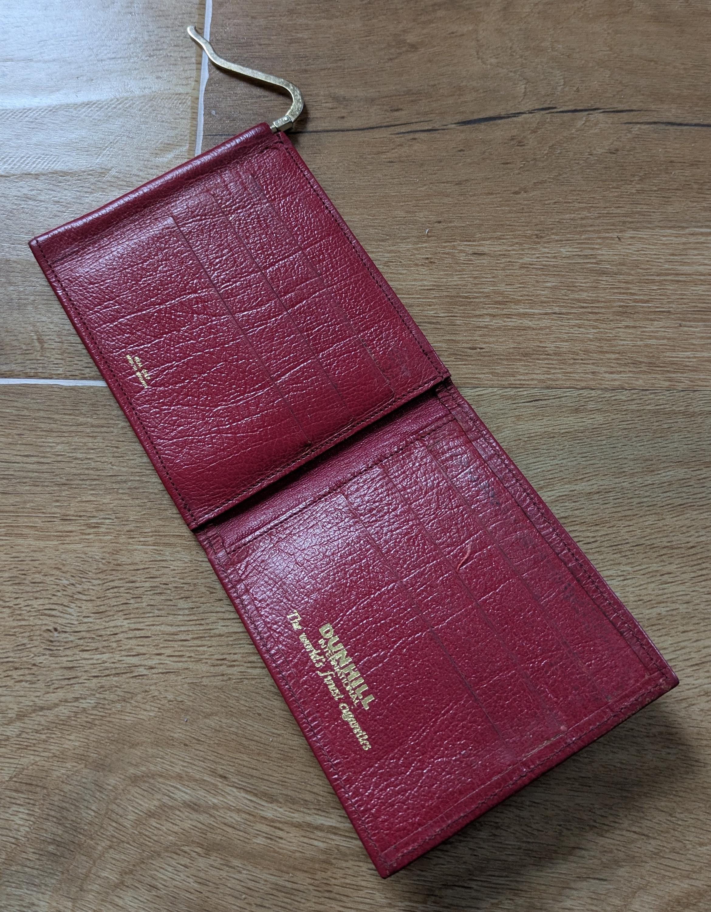 Vintage Dunhill Soft Calf Skin Red Bifold Wallet in Good Condition