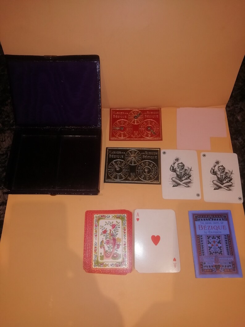 Antique Bezique Set. Early 1900s Goodall's Royal Game of Bezique Card Game. Vintage Deck of