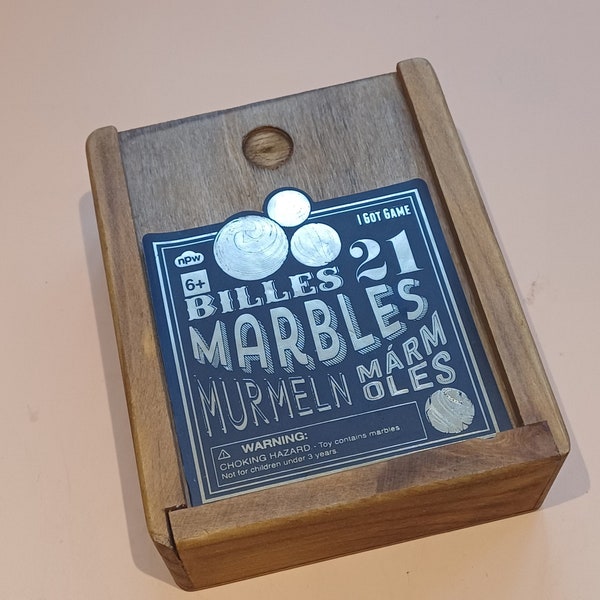 Juego de marmoles Billes Marbles 21 Murmeln en caja de madera original, muy bueno.